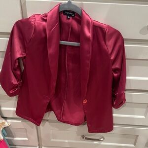 Kids' Blazer in Rich Satin Pink
